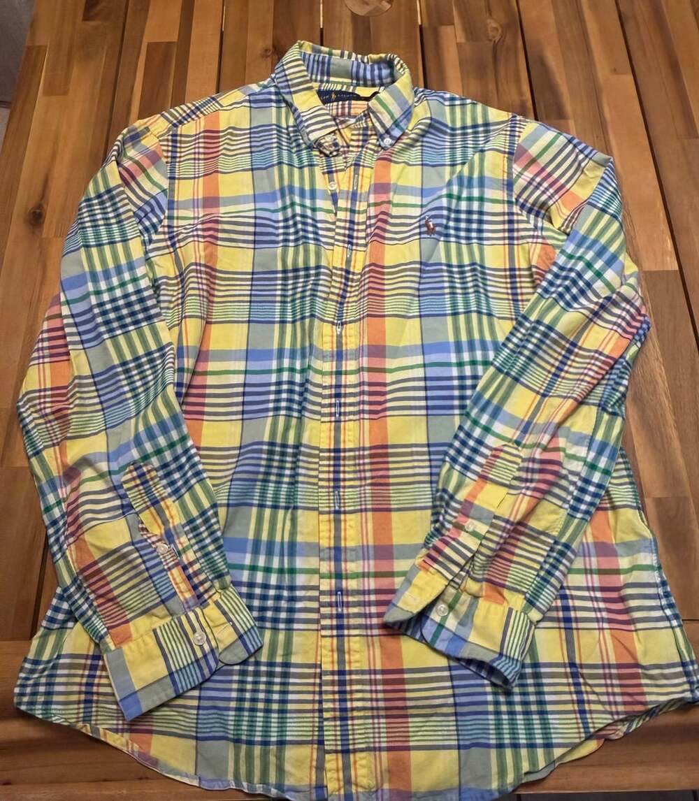 Ralph Lauren Plaid Button Down Shirt Size L